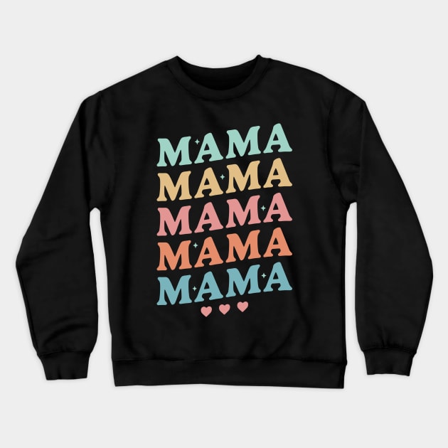 Groovy Mama Retro Vintage New Mom - Mothers day Crewneck Sweatshirt by OrangeMonkeyArt